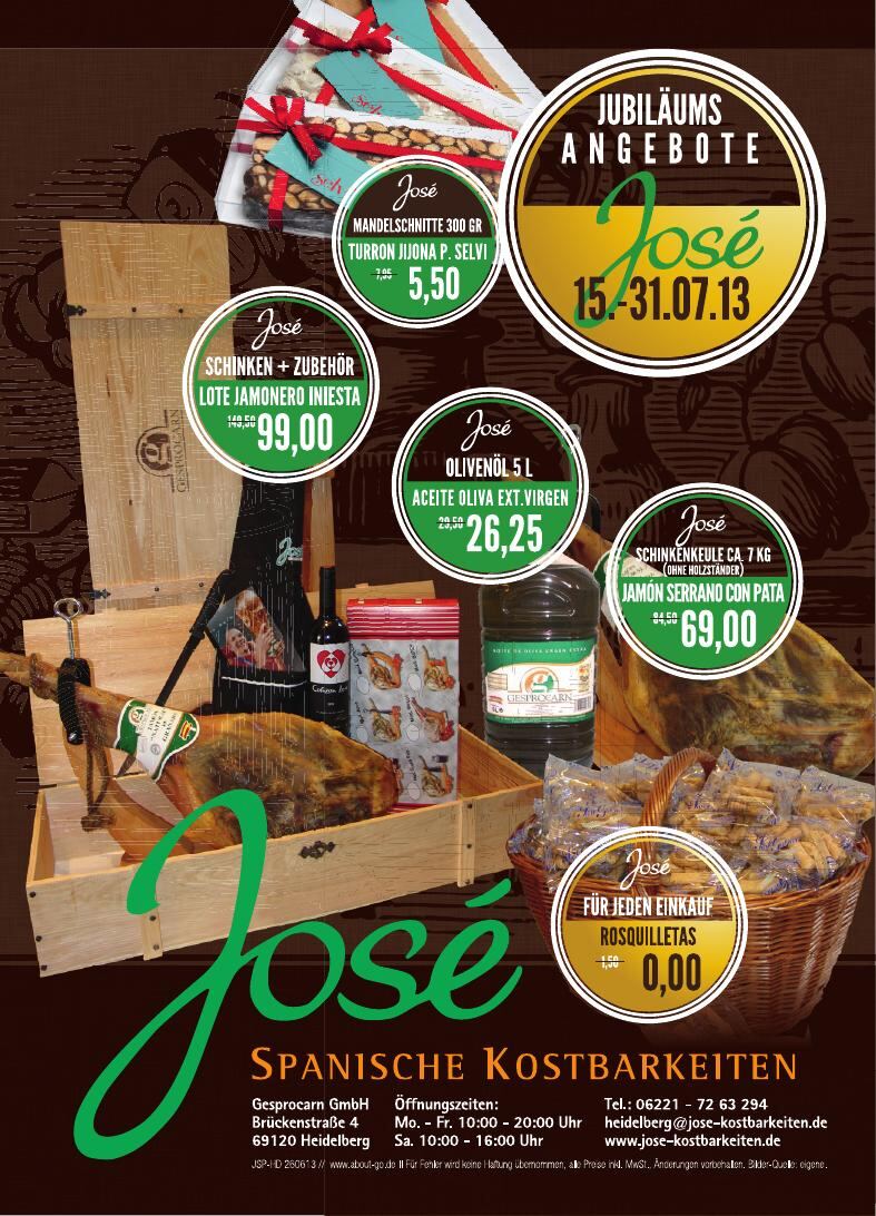 Rückseite des José-Jubiläumsflyers